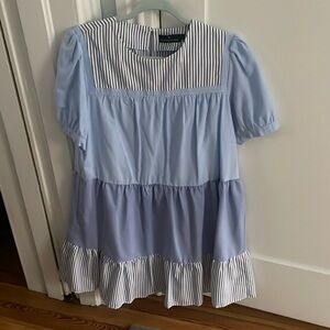 Pomander Place blue tiered dress